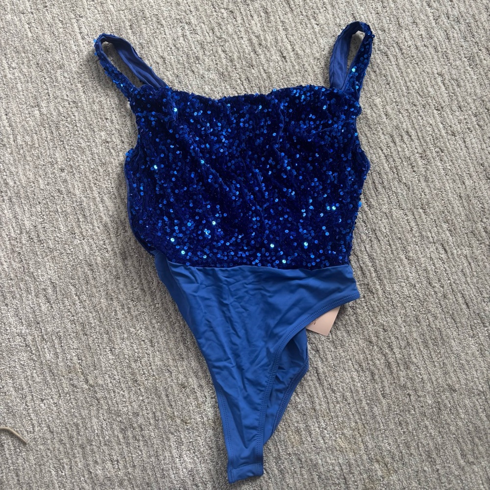 Sequin Blue Bodysuit